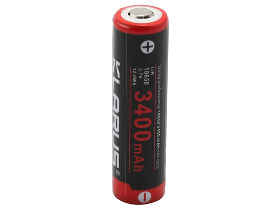 Klarus Panasonic 18650 3400mAh 3.7V Protected Lithium (Li-ion) Button Top Battery - Retail Packaging
