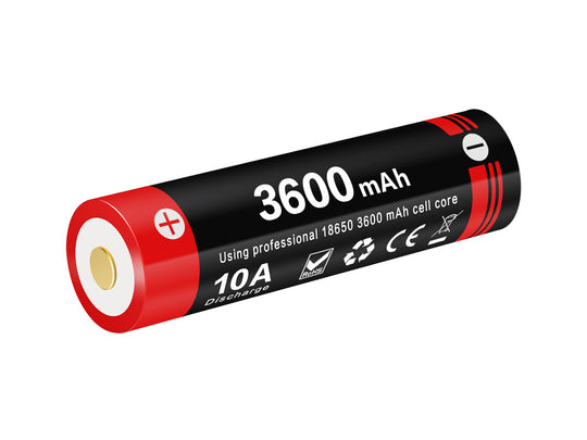 Klarus 36UR 18650 3600mAh 3.6V Protected Lithium Ion (Li-Ion) Button Top Battery with Micro USB Charging Port