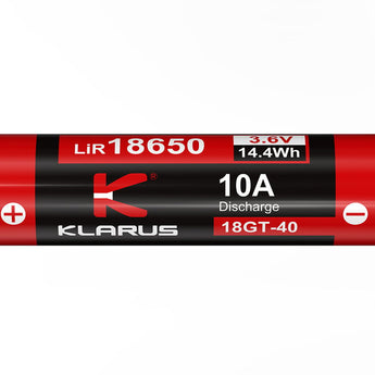Klarus 18GT-40 18650 4000mAh 3.6V 10A Protected Lithium Ion (Li-ion) Button Top Battery