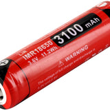 Klarus IMR 18650 3100mAh 3.6V Protected IMR Battery - Angle Shot