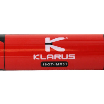 Klarus 18GT IMR 18650 3100mAh 3.6V Protected High-Drain 12A Lithium Manganese (LiMn2O4) Button Top Battery - Plastic Box