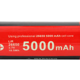 Klarus 26650 5000mAh 3.7V Protected Lithium Ion (Li-ion) Button Top Battery - Plastic Box