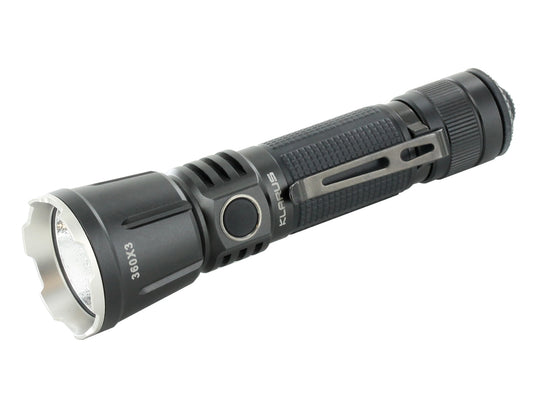 Klarus 360X3 Tactical Rechargeable LED Flashlight - CREE XHP70.2 P2 - 3200 Lumens - Uses 1 x 18650 (included) or 2 x CR123A