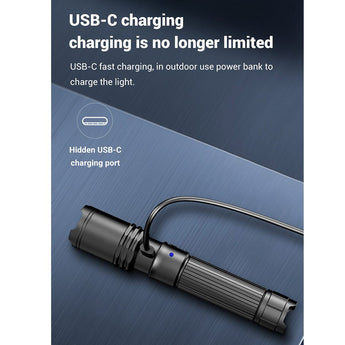 Klars A1 Pro USB-C Rechargeable LED Flashlight - CREE XP-L2 - 1300 Lumens - Includes 1 x 18650
