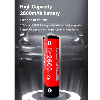 Klars A1 Pro USB-C Rechargeable LED Flashlight - CREE XP-L2 - 1300 Lumens - Includes 1 x 18650