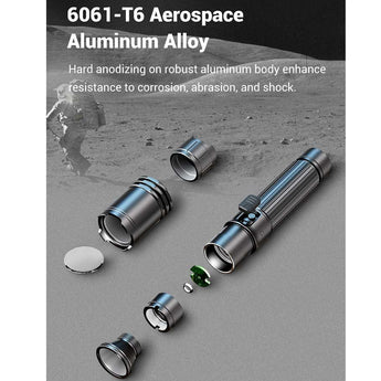 Klars A1 Pro USB-C Rechargeable LED Flashlight - CREE XP-L2 - 1300 Lumens - Includes 1 x 18650