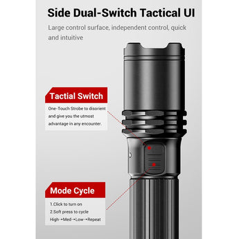 Klars A1 Pro USB-C Rechargeable LED Flashlight - CREE XP-L2 - 1300 Lumens - Includes 1 x 18650