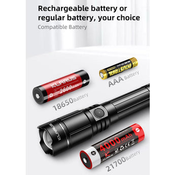 Klarus A2 Pro USB-C Rechargeable LED Flashlight - 1450 Lumens - Includes 1 x 21700