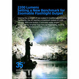 Klarus A3 USB-C Rechargeable Zoomable LED Flashlight - 2200 Lumens - Includes 1 x 21700