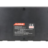 klarus c8 charger propped up standing vertically showing the backside