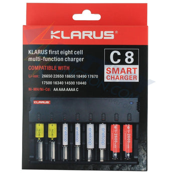 klarus c8 charger retail packaging - box