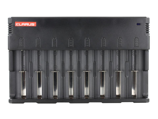 klarus c8 charger propped up standing vertically