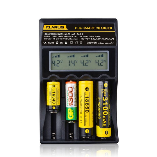 Klarus CH4 4-Bay Smart Charger Li-Ion and Ni-MH Batteries