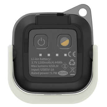 Klarus CL5 USB-C Rechargeable LED Micro Lantern - 650 Lumens - Uses Built-in 1200mAh Li-ion Battery Pack - Black or White