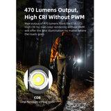 Klarus E5 USB-C Rechargeable EDC LED Flashlight - 470 or 600 Lumens - Uses Built-in 450mAh Li-ion Battery Pack - Multiple Color Options