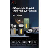 Klarus E8 Rechargeable Swivel-Head EDC Flashlight - 1000 Lumens - 2 x Samsung LH351 - Uses Built-in 1000mAh Li-ion Battery Pack - Multiple Color Options