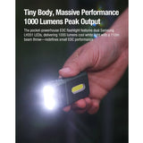 Klarus E8 Rechargeable Swivel-Head EDC Flashlight - 1000 Lumens - 2 x Samsung LH351 - Uses Built-in 1000mAh Li-ion Battery Pack - Multiple Color Options