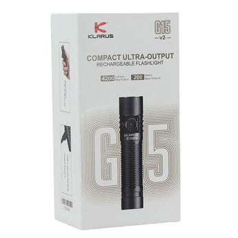 Klarus G15 V2 USB-C Rechargeable LED Flashlight - CREE XHP70.2 - 4200 Lumens - Includes 1 x 21700