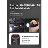 Klarus GL6 USB-C rechargeable Rail Mounted LED Weapon Light - 1600 Lumens - 520nm Green laser - Includes 1 x 18650