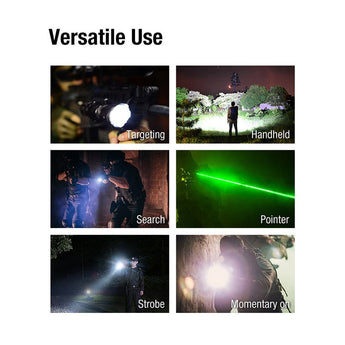 Klarus GL6 USB-C rechargeable Rail Mounted LED Weapon Light - 1600 Lumens - 520nm Green laser - Includes 1 x 18650