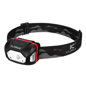 Klarus HM1 Smart-Sensing Rechargeable LED Headlamp - CREE XPG-3 - 440 Lumens - Uses Built-In 1800mAh Li-ion Battery Pack - Red, Blue, or Grey