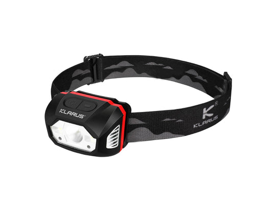Klarus HM1 Smart-Sensing Rechargeable LED Headlamp - CREE XPG-3 - 440 Lumens - Uses Built-In 1800mAh Li-ion Battery Pack - Red, Blue, or Grey