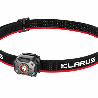 Klarus HM3 Super Lightweight Rechargeable LED Headlamp - 670 Lumens - Uses Built-in 200mAh Li-ion Battery Pack - Black or Red