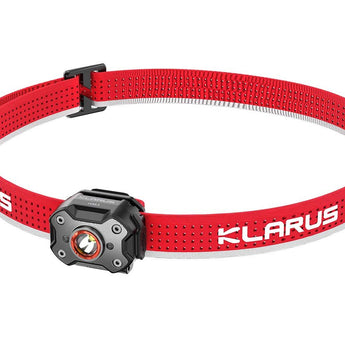 Klarus HM3 Super Lightweight Rechargeable LED Headlamp - 670 Lumens - Uses Built-in 200mAh Li-ion Battery Pack - Black or Red