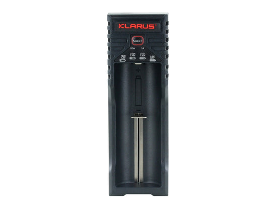 Klarus K1 Single Bay Smart Battery Charger for Li-ion , NiCd, and NiMH - Fits 10440, 14500, 16340, 17500, 17670, 18350, 18490, 18650, 22650, 26650, AA, AAA, AAAA, C