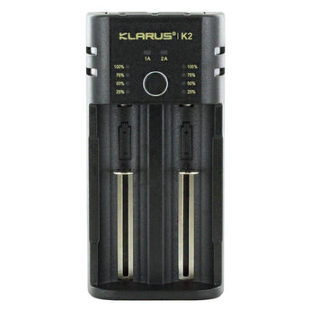 Klarus K2 2-bay USB Smart Charger with LED Indicator for Li-ion, NiMh and NiCd Batteries