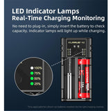 Klarus K2 2-bay USB Smart Charger with LED Indicator for Li-ion, NiMh and NiCd Batteries