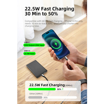 Klarus K5 10000mAh Waterproof Power Bank - Dual USB Ports - Carbon Fiber Build with Digital Screen