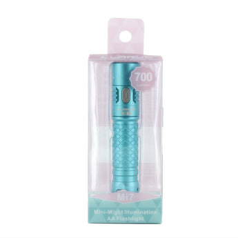 Klarus Mi7 Mini-Might EDC Flashlight - CREE XP-L HI V3 LED - 700 Lumens - Uses 1 x AA (Included) or 1 x 14500 - Blue