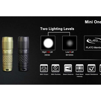 Klarus Mini One Micro-USB Rechargeable LED Key-Chain Flashlight - CREE XP-G3 - 130 Lumens - Includes 1 x 10180 - Black