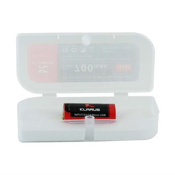 Klarus UR70 16340 700mAh 3.7V Protected Lithium Ion (Li-Ion) Button Top Battery with Micro USB Charging Port - Plastic Case