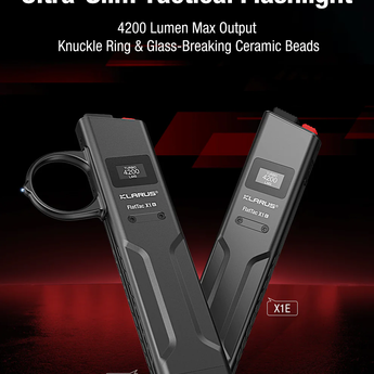 Klarus FlatTac X1 USB-C Rechargeable Ultra Tactical EDC Flashlight - 4200 Lumens - Luminus SST-70 - Uses Built-in 2150mAh Li-ion Battery Pack - With or Without Knuckle Ring