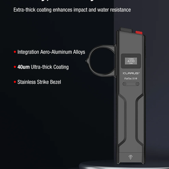 Klarus FlatTac X1 USB-C Rechargeable Ultra Tactical EDC Flashlight - 4200 Lumens - Luminus SST-70 - Uses Built-in 2150mAh Li-ion Battery Pack - With or Without Knuckle Ring