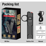 Klarus FlatTac X1 USB-C Rechargeable Ultra Tactical EDC Flashlight - 4200 Lumens - Luminus SST-70 - Uses Built-in 2150mAh Li-ion Battery Pack - With or Without Knuckle Ring