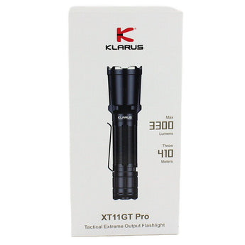Klarus XT11GT Pro V2.0 USB-C Rechargeable Tactical LED Flashlight - Luminus SST-70 - 3300 Lumens - Uses 2 x CR123A or 1 x 18650 (Included) - Black or Wolf Grey