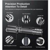 Klarus XT11GT Pro V2.0 USB-C Rechargeable Tactical LED Flashlight - Luminus SST-70 - 3300 Lumens - Uses 2 x CR123A or 1 x 18650 (Included) - Black or Wolf Grey