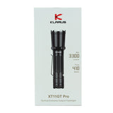 Klarus XT11GT Pro V2.0 USB-C Rechargeable Tactical LED Flashlight - Luminus SST-70 - 3300 Lumens - Uses 2 x CR123A or 1 x 18650 (Included) - Black or Wolf Grey