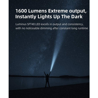 Klarus XT12GT-PRO USB-C Rechargeable LED Flashlight - 1600 Lumens - Includes 1 x 21700