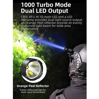 Klarus XT1C Tactical LED Flashlight - CREE XP-L HI 1D - 1000 Lumens - Includes 1 x USB-C Rechargeable 16340
