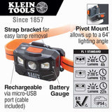 Klein Tools Rechargeable Headlamp - 400 Lumens - Uses Built-In Li-ion Battery Pack