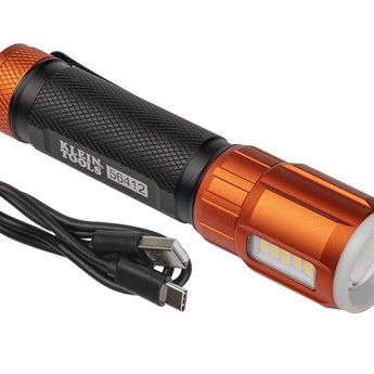 klein tools 56412 flashlight with worklight and included usb-c cable