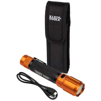 Klein Tools Rechargeable 2-Color LED Flashlight with Holster - 1000 Lumens - Uses Built-In Li-ion Battery Pack (56413)