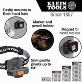 Klein Tools Rechargeable 2-Color LED Headlamp with Adjustable Strap - 800 Lumens - Uses Built-In Li-ion Battery Pack