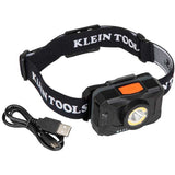 Klein Tools Rechargeable 2-Color LED Headlamp with Adjustable Strap - 800 Lumens - Uses Built-In Li-ion Battery Pack