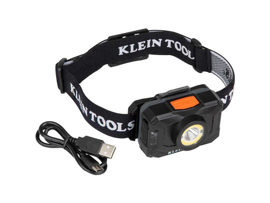 Klein Tools Rechargeable 2-Color LED Headlamp with Adjustable Strap - 800 Lumens - Uses Built-In Li-ion Battery Pack