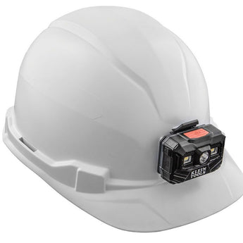 Klein Tools Non-Vented Class E Hard Hat with USB-C Rechargeable Headlamp - 300 Lumens - Uses Buil-In Li-ion Battery Pack (60107RL)